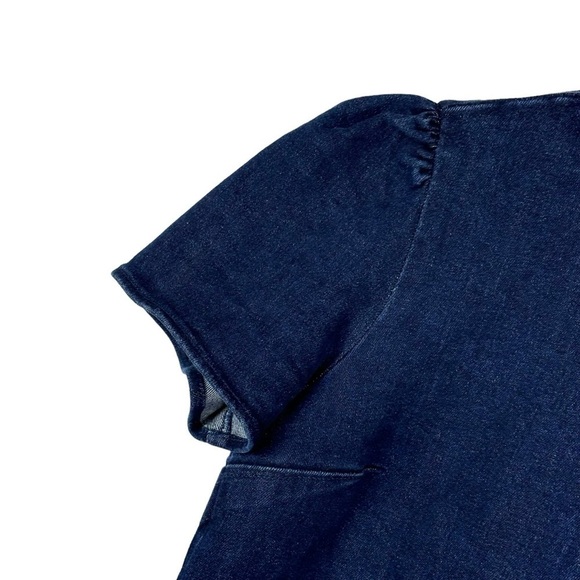 DRAPER JAMES SHORT SLEEVE DARK WASH COTTON DENIM SHIFT DRESS - Picture 9 of 14